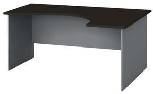 Ergonomický kancelářský pracovní stůl PRIMO, 160 x 120 cm, šedá / wenge, pravý