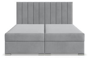 Manželská postel AGEN Velvet 140×200 cm světle šedá