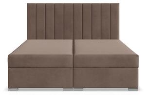 Manželská postel AGEN Velvet 140×200 cm hnědá