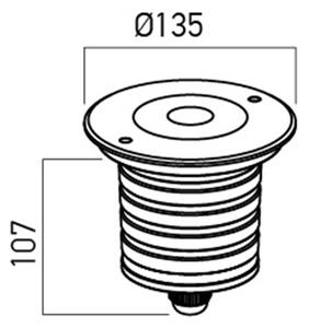 Redo Chodníkové LED svítidlo XGROUND 25W, ø 135 mm, 230V, IP67 Barva světla: 4000K