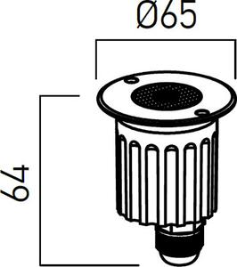 Redo Chodníkové LED svítidlo XGROUND 6W stmívatelné, ø 65 mm, 24V Barva světla: 4000K