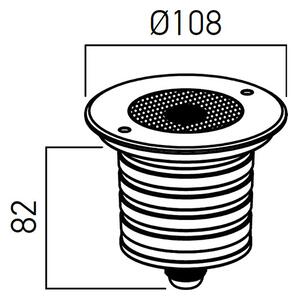 Redo Chodníkové LED svítidlo XGROUND 15W, ø 108 mm, 230V, IP67 Stmívání, řízení: ON/OFF (bez stmívání), Barva světla: 4000K