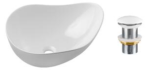 Comad Keramické umyvadlo na desku Cloud Free 51x39 + výpusť Click-Clack, bílá