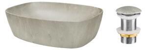 Comad Keramické umyvadlo na desku Anna 50x38,5 mramor + výpusť Click-Clack, mramor