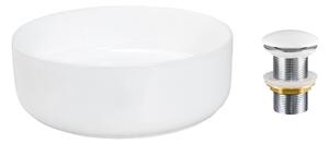 Comad Keramické umyvadlo na desku Maja 36,5x36,5 + výpusť Click-Clack, bílá
