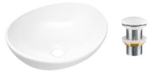 Comad Keramické umyvadlo na desku Lola 40x33 + výpusť Click-Clack, bílá