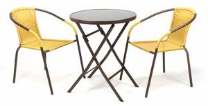 Garthen BISTRO 35222 Zahradní set 2 židle + stůl - béžový polyratan