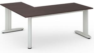 Rohový kancelářský psací stůl PRIMO FLEXIBLE L 1800 x 1600 mm, wenge
