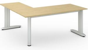 Rohový kancelářský psací stůl PRIMO FLEXIBLE L 1800 x 1800 mm, bříza