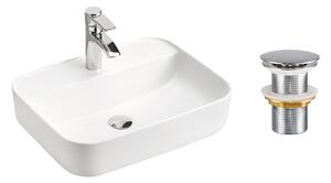 Comad Keramické umyvadlo na desku UM-MAGIC 51x40 + výpusť Click-Clack, chrom