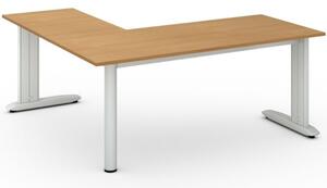 Rohový kancelářský psací stůl PRIMO FLEXIBLE L 1800 x 1800 mm, buk