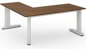 Rohový kancelářský psací stůl PRIMO FLEXIBLE L 1800 x 1800 mm, ořech
