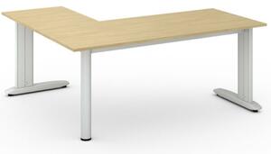 Rohový kancelářský psací stůl PRIMO FLEXIBLE L 1800 x 1600 mm, bříza