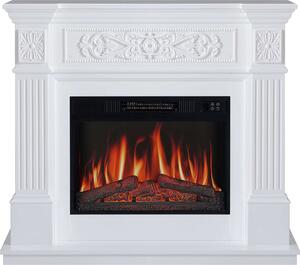 ArtiFlame Elektrický krb Toscana AF23S Elektrický stojící krb s ohřevem 1800W realistický efekt plamene LED osvětlení Dálkové ovládání Časovač Bílá barva