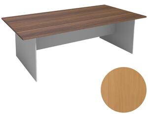 Jednací stůl PRIMO 2400 x 1200 mm, hranatý, šedá / buk