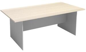 Jednací stůl PRIMO 2000 x 1000 mm, hranatý, šedá / bříza