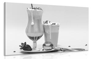 Obraz mléčný koktejl v černobílém provedení