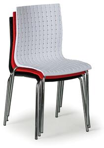 Plastová jídelní židle MEZZO s kovovou podnoží, bílá