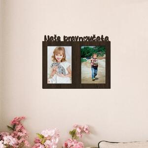 Dřevěný fotorámeček Naše pravnoučata Zvolte barvu dekoru: Wenge | Zvolte | Rozměry (cm)grafie šxv (cm): 10x15 | Počet fotorámečků: 2