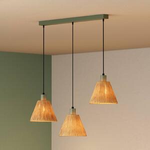 OSRAM Závěsné světlo Decor Raffia, 3-ramenné, přírodní rafia, stmívatelný, Hnědá / rez, Obývací pokoj / jídelna, Venkovský / rustikální