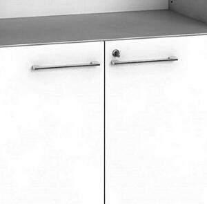 Kombinovaná kancelářská skříň PRIMO, dveře na 2 patra, 1781 x 800 x 420 mm, bílá
