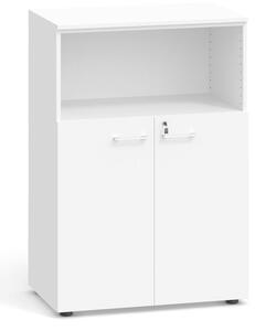 Kombinovaná kancelářská skříň PRIMO, 1087 x 800 x 420 mm, bílá
