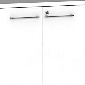 Kombinovaná kancelářská skříň PRIMO, dveře na 3 patra, 1781 x 800 x 420 mm, bílá