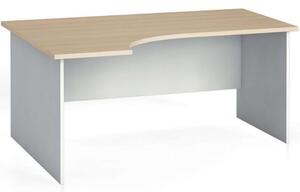 Rohový kancelářský pracovní stůl PRIMO FLEXI, 160 x 120 cm, bílá/dub přírodní, levý