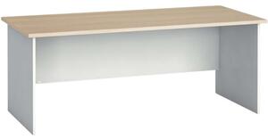 Kancelářský psací stůl PRIMO FLEXI, rovný 180 x 80 cm, bílá/dub přírodní