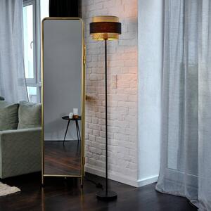 OSRAM Stojací lampa Decor Hornet, černá/zlatá, E27, výška 175 cm, Černá, Obývací pokoj / jídelna, Textil / tkanina / hedvábí, Moderní