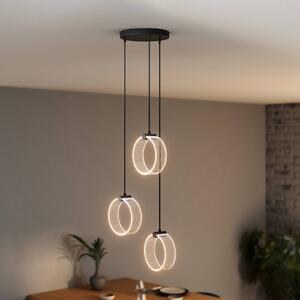OSRAM LED závěsné světlo Decor Circle, 3-ramenné, kulaté, černá, Černá, Obývací pokoj / jídelna, Plast, Moderní