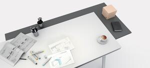 PLAN Kancelářský pracovní stůl LAYERS, výsuvná prostřední deska, 1700 mm, bílá / dub přírodní