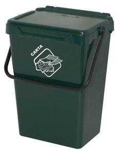 Artplast Plastový odpadkový koš pro třídění odpadu, tmavě zelený, 35 l