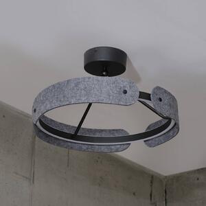 OSRAM LED stropní svítidlo Decor Curve Felt, šedé, plstěné, 3 000 K, Hliník / šedá / zinek, Obývací pokoj / jídelna, Textil / tkanina / hedvábí, Moderní