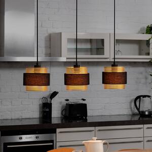 OSRAM Závěsné světlo Decor Hornet, 3 žárovky, černá/zlatá, stmívatelný, Černá, Obývací pokoj / jídelna, Textil / tkanina / hedvábí, Moderní