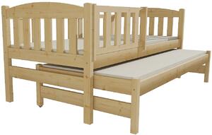 Dětská postel s výsuvnou přistýlkou DPV 013 (Barva dřeva: bezbarvý lak, Rozměr: 80 x 180 cm)