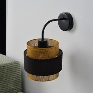 OSRAM nástěnné světlo Decor Hornet, 1 žárovka, černá/zlatá, E27, stmívatelný, Černá, Obývací pokoj / jídelna, Textil / tkanina / hedvábí, Moderní