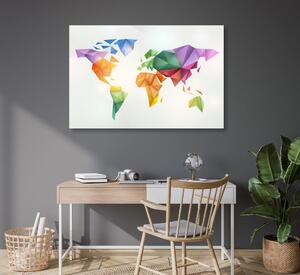 Obraz na korku barevná mapa světa ve stylu origami