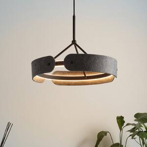 OSRAM LED závěsné světlo Decor Curve Felt, šedá, plsť, 3 000 K, Hliník / šedá / zinek, Obývací pokoj / jídelna, Textil / tkanina / hedvábí, Moderní