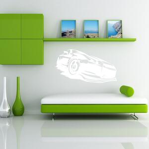 Živá Zeď Samolepka Abstraktní auto Barva: bílá, Velikost: 60 x 33 cm