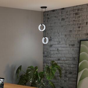 OSRAM LED závěsné světlo Decor Circle, 2-bodové, černé, Černá, Obývací pokoj / jídelna, Plast, Moderní