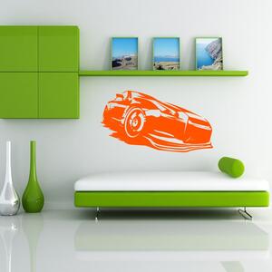 Živá Zeď Samolepka Abstraktní auto Barva: oranžová, Velikost: 60 x 33 cm