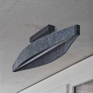 OSRAM LED stropní svítidlo Decor Flat Felt, šedé, plstěné, 3 000 K, Hliník / šedá / zinek, Obývací pokoj / jídelna, Hliník, Moderní