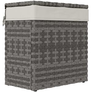Zahradní box Outsunny z PE ratanu, venkovní úložná lavice s protiskluzovými nohami a voděodolnou podšívkou, 57x34x62cm, šedá a béžová | Aosom