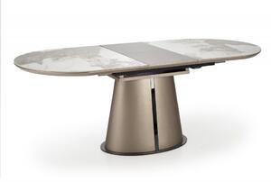 ROBINSON — 160x90x76 cm (+rozklad 40 cm), keramika, kov, dekor béžový mramor