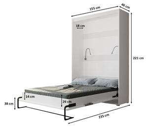 Praktická výklopná postel HAZEL 140 - bílá