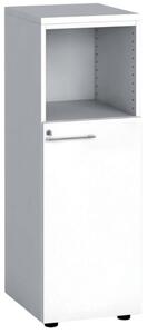Kombinovaná kancelářská skříň s dveřmi PRIMO, 1087 x 400 x 420 mm, bílá