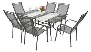 Zahradní kovová sestava PALMA I. 1+6 Stůl obdelník 145x90 cm (CT0309)