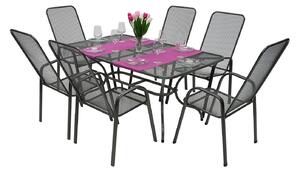 Zahradní kovová sestava SANDRA 1+6 stůl 145x90 cm (CT309)