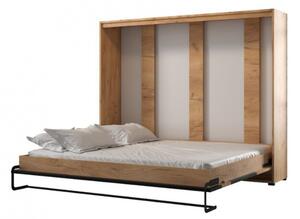 Horizontální výklopná postel CATHELIJN 160 - dub craft zlatý / černý mat